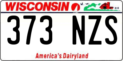 WI license plate 373NZS