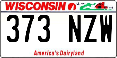 WI license plate 373NZW