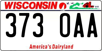 WI license plate 373OAA