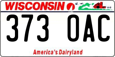 WI license plate 373OAC