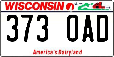 WI license plate 373OAD