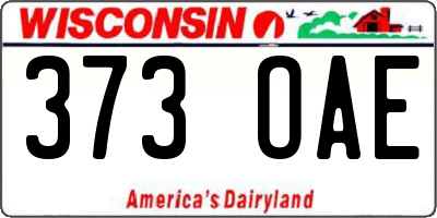 WI license plate 373OAE
