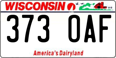 WI license plate 373OAF