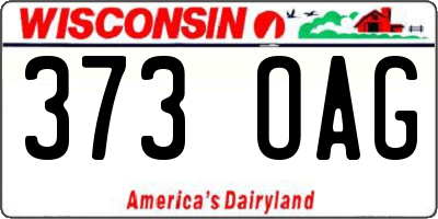 WI license plate 373OAG