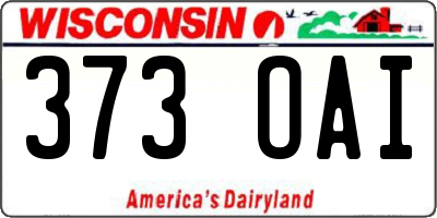 WI license plate 373OAI