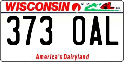 WI license plate 373OAL