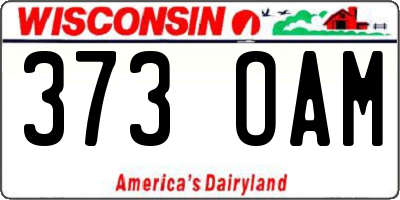 WI license plate 373OAM