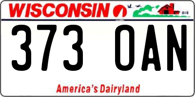 WI license plate 373OAN