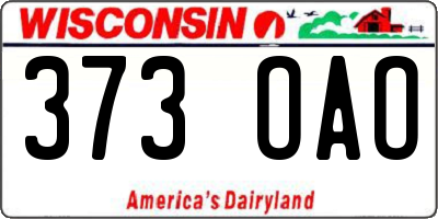 WI license plate 373OAO