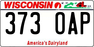 WI license plate 373OAP