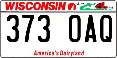 WI license plate 373OAQ