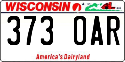 WI license plate 373OAR