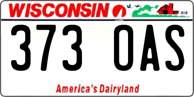 WI license plate 373OAS