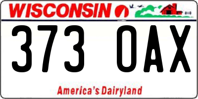 WI license plate 373OAX