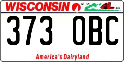 WI license plate 373OBC