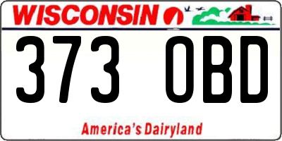WI license plate 373OBD