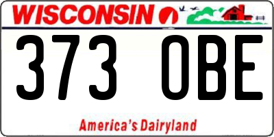 WI license plate 373OBE