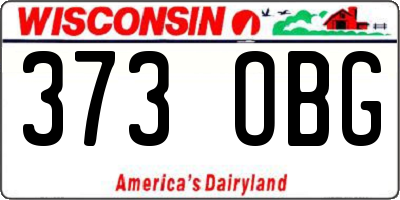 WI license plate 373OBG