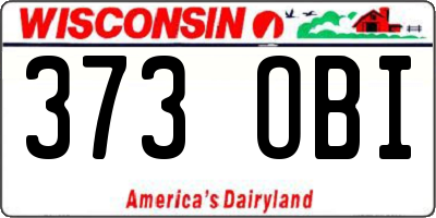 WI license plate 373OBI