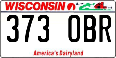 WI license plate 373OBR