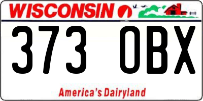 WI license plate 373OBX