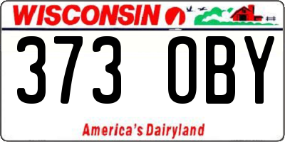 WI license plate 373OBY