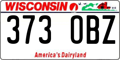 WI license plate 373OBZ