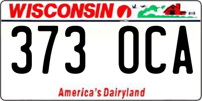 WI license plate 373OCA