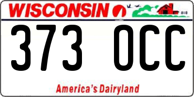 WI license plate 373OCC