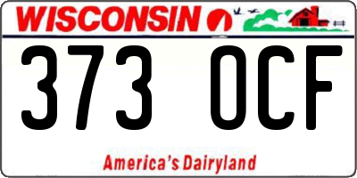 WI license plate 373OCF