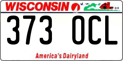 WI license plate 373OCL