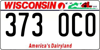 WI license plate 373OCO
