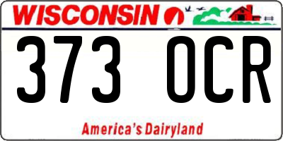 WI license plate 373OCR