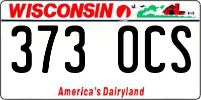 WI license plate 373OCS