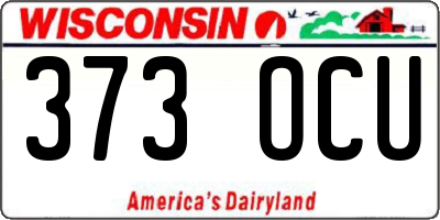 WI license plate 373OCU