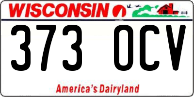 WI license plate 373OCV