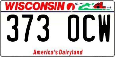 WI license plate 373OCW