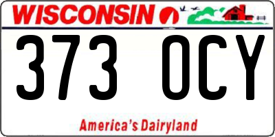 WI license plate 373OCY