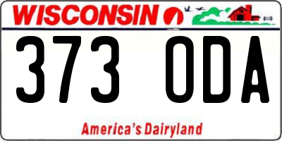 WI license plate 373ODA