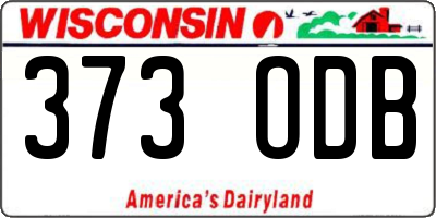 WI license plate 373ODB