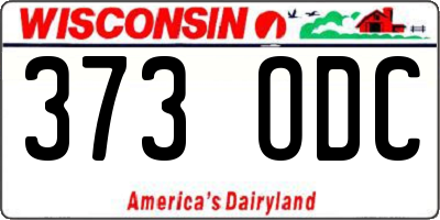 WI license plate 373ODC