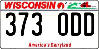 WI license plate 373ODD