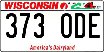 WI license plate 373ODE