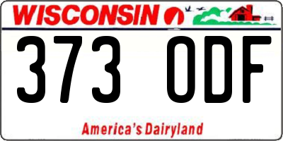 WI license plate 373ODF
