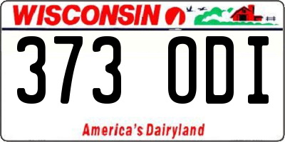 WI license plate 373ODI