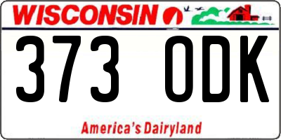 WI license plate 373ODK