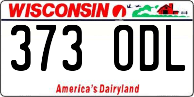 WI license plate 373ODL