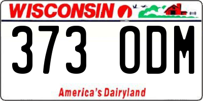 WI license plate 373ODM
