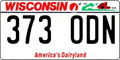 WI license plate 373ODN