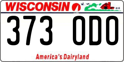 WI license plate 373ODO